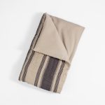 Amity home camden quilt in grey striped   hand stitched design