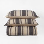 Amity home camden quilt in grey stripe   hand stitched texture