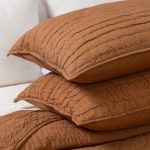 Amity home base camp quilt in ochre   crinkled texture