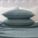 Amity home base camp quilt in mineral   crinkled texture