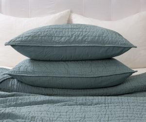 Amity home base camp quilt in mineral   crinkled texture