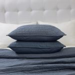 Amity home base camp quilt in shadow   textured stitching detail