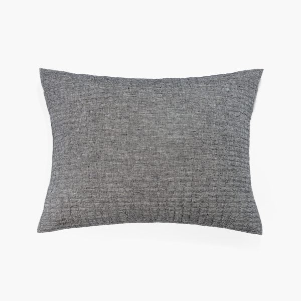 Amity home catalina linen sham in asphalt   textured linen weave