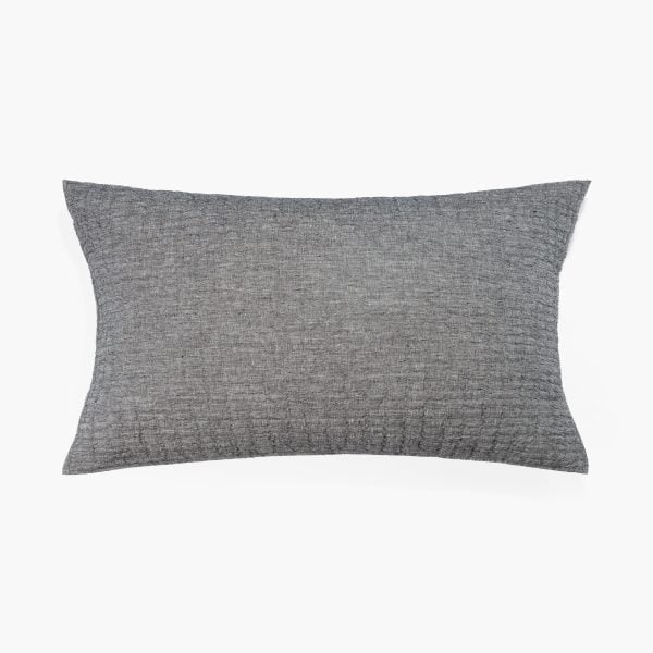 Amity home catalina linen sham in asphalt   relaxed linen texture