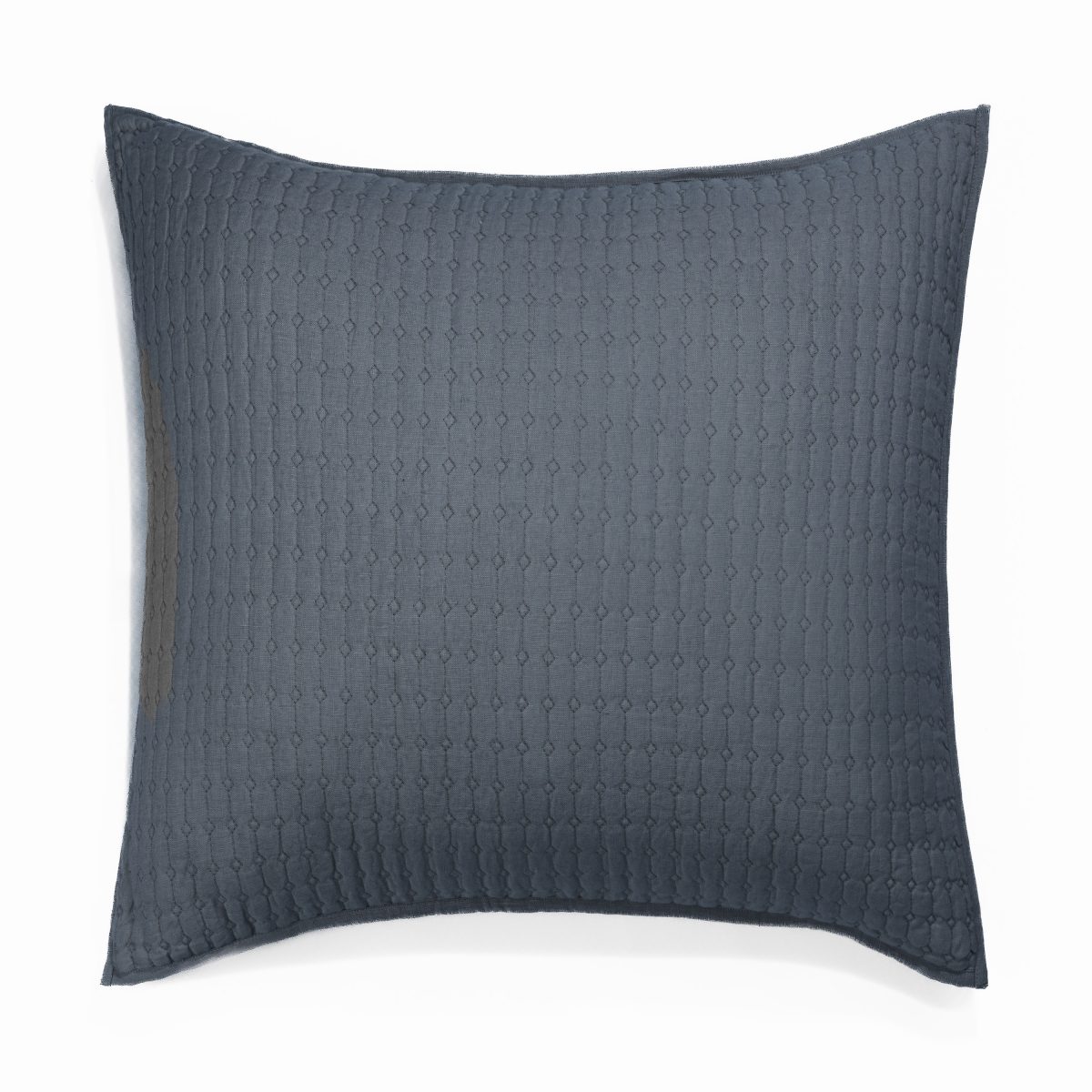 Amity home catalina linen sham in steel blue   quilted diamond pattern