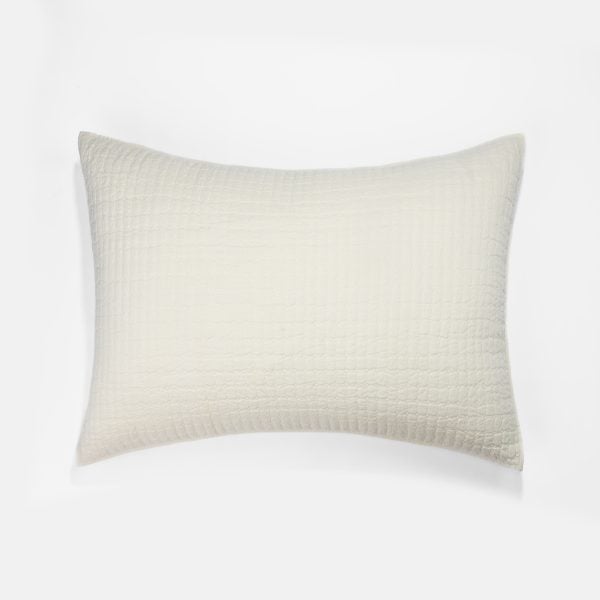 Amity home catalina linen sham in ivory   textured linen weave