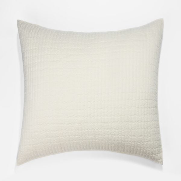 Amity home catalina linen sham in ivory   quilted linen texture