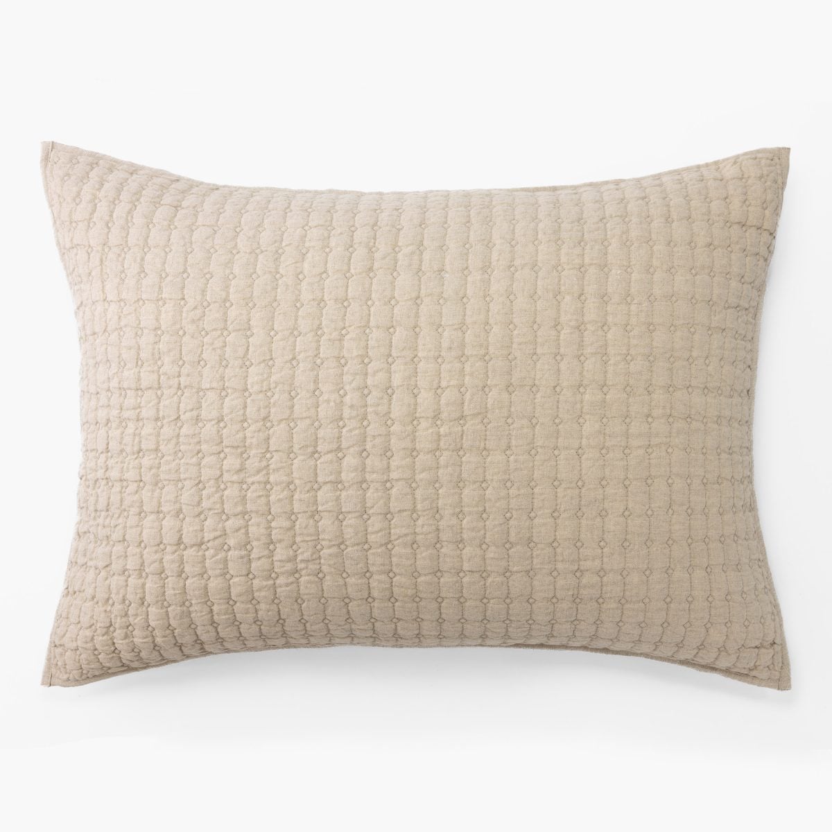 Amity home catalina linen sham in natural   diamond quilted texture