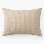 Amity home catalina linen sham in natural   diamond quilted texture