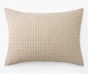 Amity home catalina linen sham in natural   diamond quilted texture