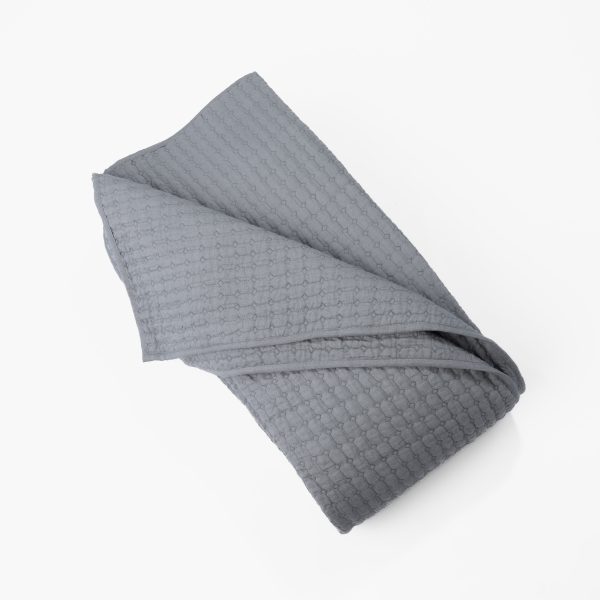Amity home catalina linen quilt in neutral grey   diamond stitched texture
