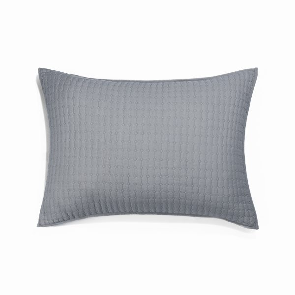 Amity home catalina linen sham in neutral grey   diamond quilted pattern