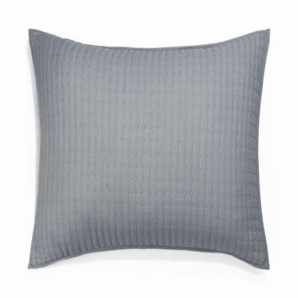 Amity home catalina linen sham in neutral grey   quilted diamond pattern