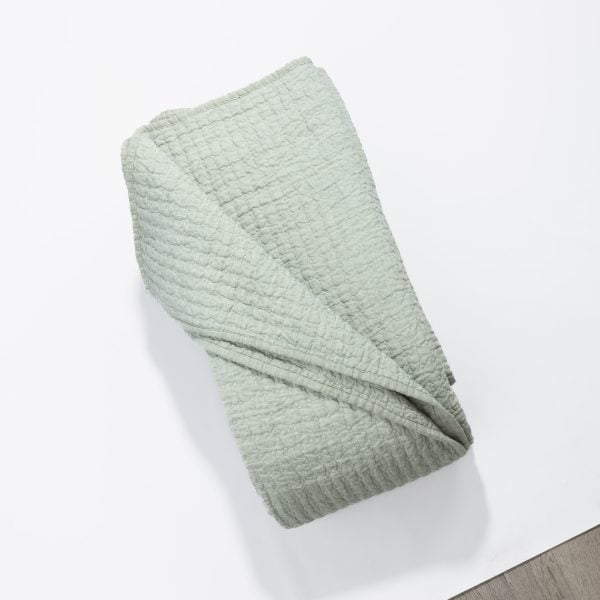 Amity home catalina linen quilt in sea glass   crinkled linen finish