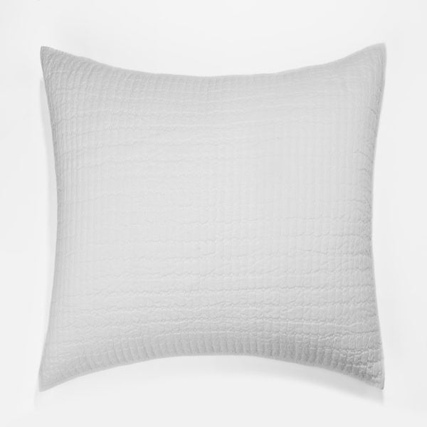 Amity home catalina linen sham in white   subtle quilted texture
