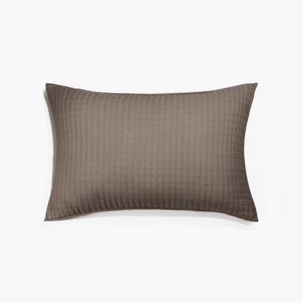 Amity home catalina linen boudoir in walnut brown   quilted diamond pattern