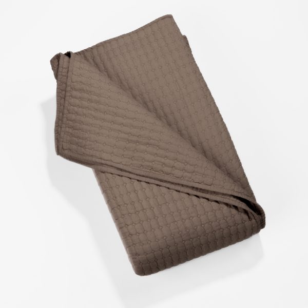 Amity home catalina linen sham in walnut brown   quilted diamond pattern