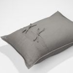 Amity home catalina linen quilt in ash grey   geometric stitched pattern