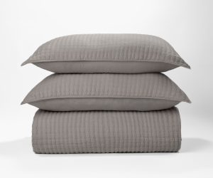 Amity home catalina linen quilt in ash grey   subtle quilted texture