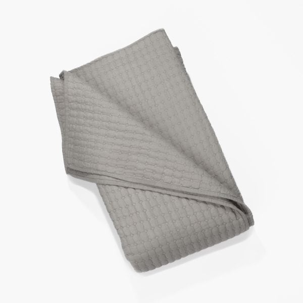 Amity home catalina linen quilt in ash grey   geometric stitched pattern