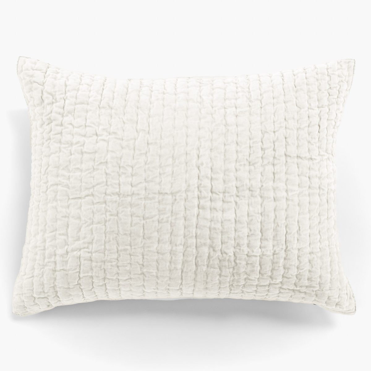 Amity home ethan sham in ivory   crinkled quilted texture