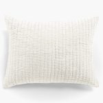 Amity home ethan sham in ivory   crinkled quilted texture