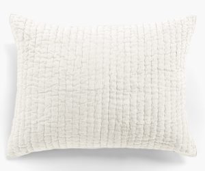 Amity home ethan sham in ivory   crinkled quilted texture
