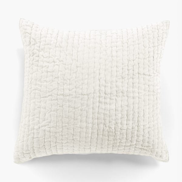 Amity home ethan sham in ivory euro   puckered quilted texture