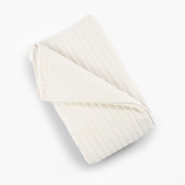 Amity home ethan quilt in ivory   channel stitched texture