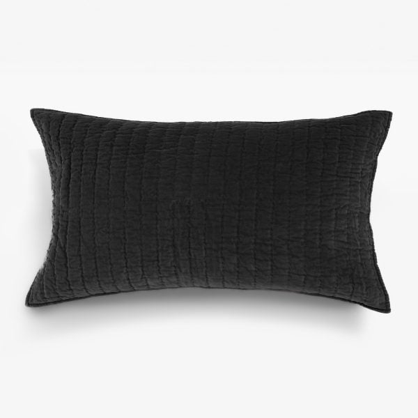Amity home ethan sham in charcoal   horizontal quilted texture