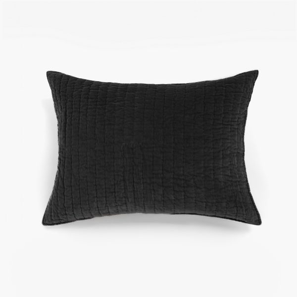 Amity home ethan sham in charcoal   horizontal quilted texture