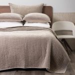 Amity home ethan quilt in mushroom   textured square quilting