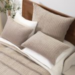 Amity home ethan quilt in mushroom   horizontal channel quilted texture