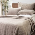 Amity home ethan quilt in mushroom   channel stitched texture