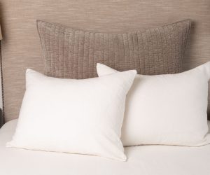 Amity home ethan sham in mushroom   quilted velvet texture