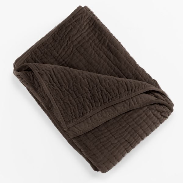 Amity home ethan quilt in tobacco   soft crinkled quilted texture