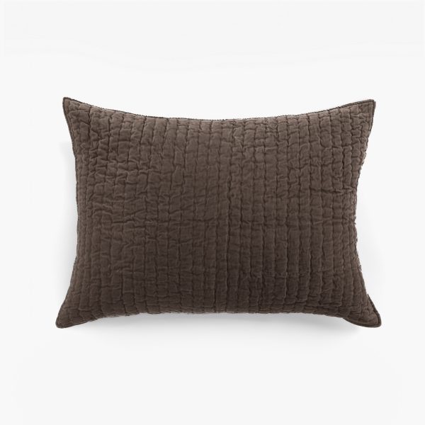 Amity home ethan sham in tobacco   crinkled quilted texture