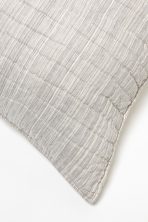 Amity home luce quilt   light grey with subtle vertical stripes and soft horizontal quilting detail