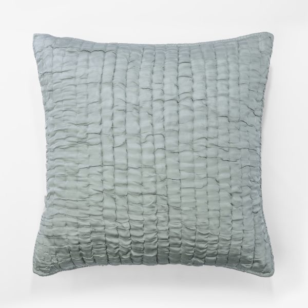 Amity home hadon sham euro in seaglass   ruched grid texture