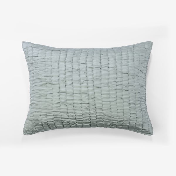 Amity home hadon sham in seaglass   ruched grid texture