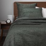 Amity home hadon quilt in eucalyptus   puckered textured design