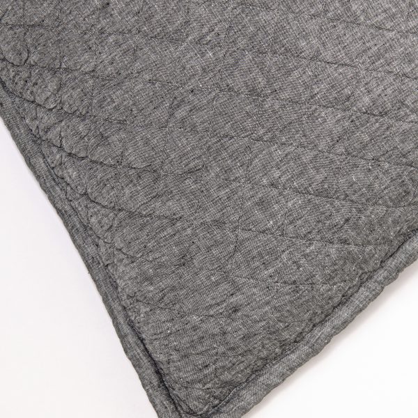Amity home dale linen quilt in asphalt   geometric quilted texture