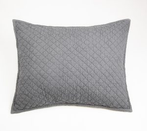 Amity home dale linen sham in steel blue   diamond quilted