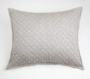 Amity home dale linen sham in grey chambray   diamond quilted