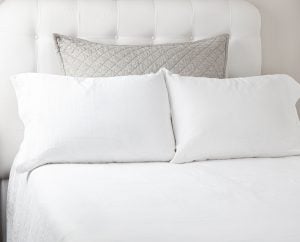 Amity home dale linen sham in grey chambray   quilted texture