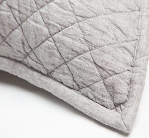 Amity home dale linen sham in grey chambray   quilted pattern