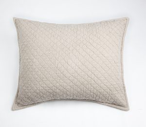 Amity home dale linen sham in natural   quilted diamond pattern