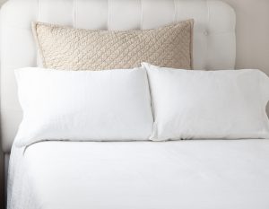 Amity home dale linen sham in natural   quilted linen texture