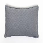 Amity home dale linen sham in neutral grey   diamond quilted texture