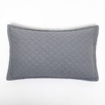 Amity home dale linen sham in neutral grey   diamond quilted linen